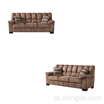 Sofá de tecido secional conjuntos de três lugares de sala de estar sofá